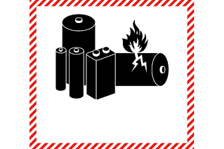 Hazard label for lithium-ion batteries